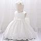 Lito Angels Blumenmädchen Elegantes Ballkleid Hochzeit Kleid Spitzenkleid mit Stirnband für Baby Mädchen Größe 6-12 Monate 80 Weißes 426