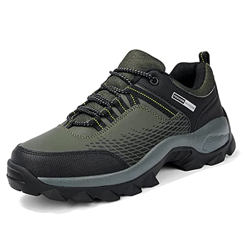 Chaussures de randonnée imperméables homme contre les pieds mouillés, baskets outdoor vertes 38 2/3