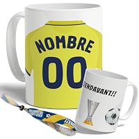 DEREGALOOS Taza Personalizada con nombre de Fútbol Villarreal.