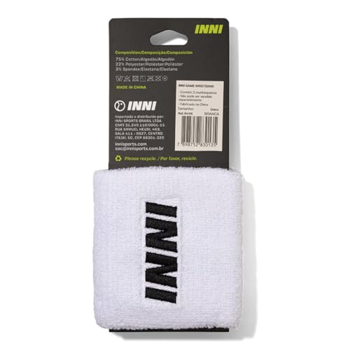 Munhequeira INNI Game - Pack com 2 Unidades (Branca, Curta)