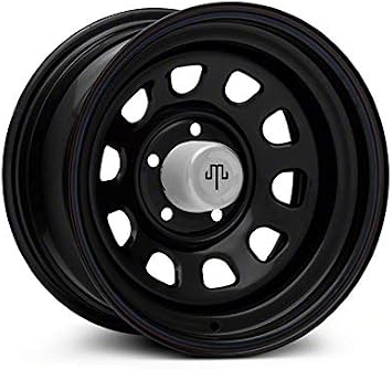 Mammoth D Window Black Wagon Wheel Edition Steel Wheel; 15x8; -19mm Offset Compatible For 97-06 Jeep Wrangler TJ