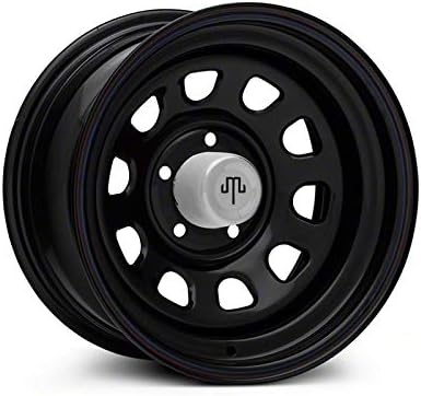 Mammoth D Window Black Wagon Wheel Edition Steel Wheel; 15x8; -19mm Offset Compatible For 97-06 Jeep Wrangler TJ