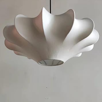 Home Decoration Classic Oval Fabric Lantern Hanging Lamp Silkworm Cocoon White Ceiling Pendant Lights for Kitchen Island Round Nordic Lantern Large Modern Chandelier for Bedroom Kitchen