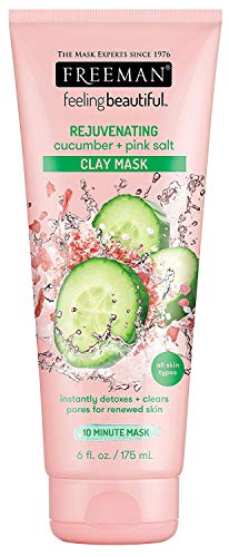 Freeman Facial Cucumber and Pink Salt Clay Mask 6 OZ (1 Pack)