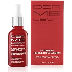 Dermelect Cosmeceuticals Outcrease Retinol Trifecta Serum for Face Anti Aging Serum, 3 types of Retinol, Vitamin E Hydrating & Smoothing Treatment for Pores, Sun Damage Fine Lines & Wrinkles 1.0 fl oz