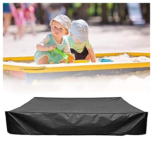 joyvio Sandlådaöverdrag Med Dragsko, Fyrkantigt Dammtätt Skydd Strand Sandlåda Tak, Vattentätt Sandlåda Poolöverdrag För Leksaksskydd För Barn (Color : Black, Size : 180x180cm)