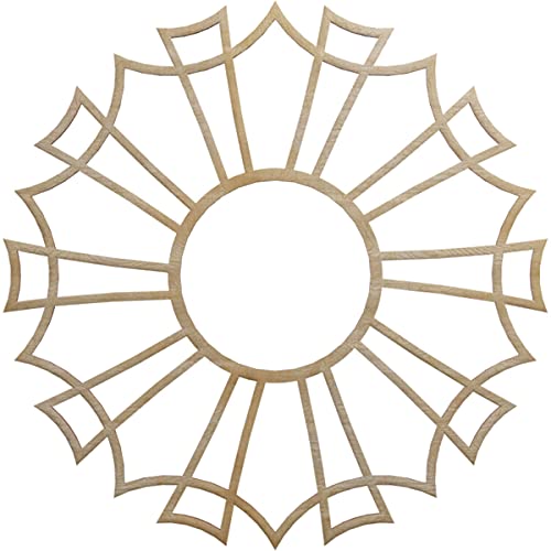 Image of Ekena Millwork 22 inchOD x 7 3 /4 inchID x 3 /8 inchT Augustus Wood Fretwork Pierced Ceiling Medallion, Hickory