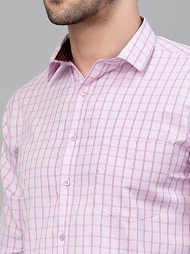 Image of Style Quotient Men Blue Tattersall Checked Polycotton Slim Fit Formal Shirt