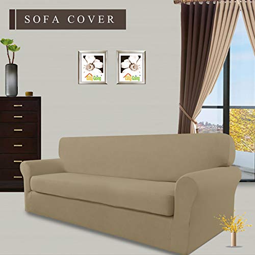 Image of Easy-Going 2 Pieces Stretch Couch Sofa Slipcover Washable