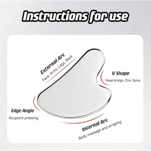 Image of Professional Stainless Steel Gua Sha Set, 3-Piece Metal Face and Body Massage Tool Kit for Skin Tightening, Myofascial Release and Deep Tissue Massage