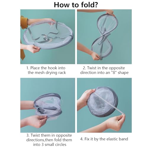 Miniatura 6 de Seiwei Secador Colgante De Suéter De Doble Capa, Estante De Secado Plegable, Para Secar En Plano, Colgador De Ropa De Malla Para Suéter, Prendas Delicadas Y Traje De Baño