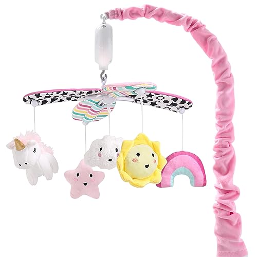 The Peanutshell Crib Mobile for Girls, Unicorn, Stars, Rainbow, Montessori Inspired