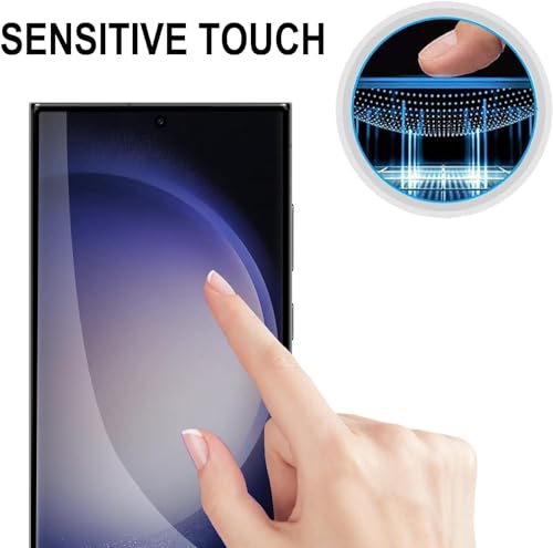 Image of Elvana Screen Protector for Samsung Galaxy S24 Ultra, 3D Ultra Clear [Anti-Scratch] Tempered Glass Max Coverage [Fingerprint Unlocking][Impact-Resistant][Anti-Fingerprint] Screen Film