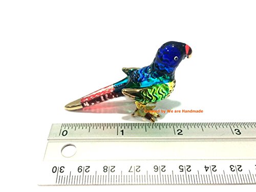 Pack de 2 Figuras Decorativas de Loro Azul en Vidrio Soplad miniatura 3