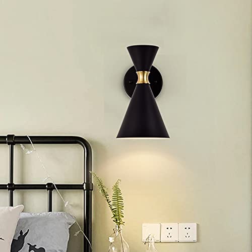 C Cattleya Wall Sconce 1-Light Outer Black Inner White 360 Degree Adjustable Wall Light Fxiture For Bedroom/Living Room Hallway #TOP6