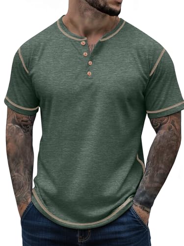 Sailwind Mens Henley Shirts Casual Lightweight Summer T-Shirt Cotton Maverick Short Sleeve