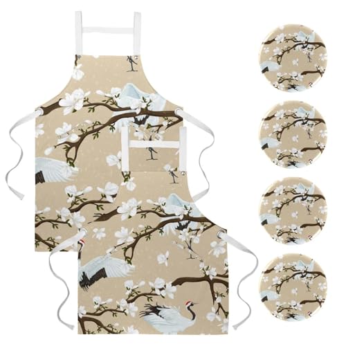 Tablier de serveuse imprimé floral de qualité supérieure pour restaurant et service de bar