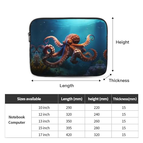 Funda para Laptop Mujer Animal Océano Pulpo 10 Pulgadas miniatura 3