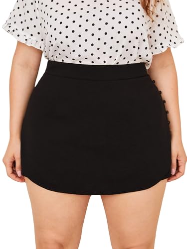 WDIRARA Women's Plus Size High Waist Button Side...