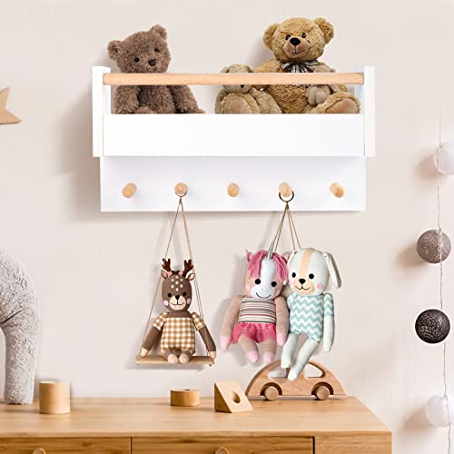 Nursery Book Shelves For Wall Set Of 3-Small Floating Bookshelf For Kids, White Baby Book Shelves, Wall Mounted Wood Book Shelf For Baby Teen Boys Girls Bedroom Bathroom Toy And Decor Storage #TOP6