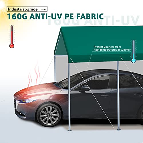 Quictent 10’X20’ Heavy Duty Carport Car Canopy Galvanized Car Boat Shelter With Reinforced Steel Cables-Green #TOP4