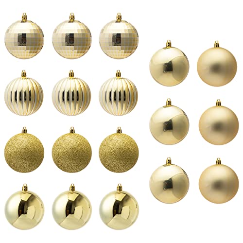 Joiedomi 18Pcs 3.15'' Christmas Ball Ornaments, Shatterproof Hanging Ball Ornaments For Holiday Decoration, Indoor Party Decoration, Xmas Tree Ornaments, Special Events (Gold) #TOP3