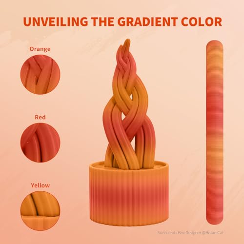 Image of OVERTURE Rainbow PLA Filament 1.75mm, Neatly Wound 3D Printer Filament 1kg Spool (2.2lbs), Dimensional Accuracy + /- 0.02 mm, Fit Most FDM 3D Printers(Tequila Sunrise)