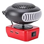 OPPWONG Battery Operated Heater, 200W 360 Rotating 55-85 2 Temperature Settings Defogging Car Heater with Anti Tilt Cut Off Cordless for Indoor Outdoor Camping Travel