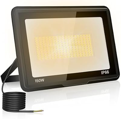 toobettp Foco LED Exterior, Proyector LED 150W, 15000LM Focos Exterior 3000K Blanco Cálido Impermeable IP66 Proyectores Exteriores para Garaje,Jardín,Patio,Parque