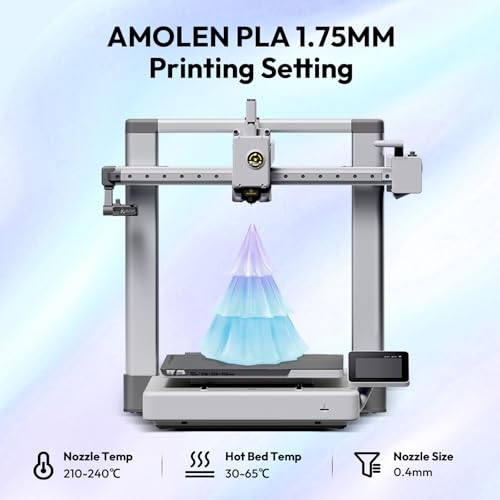 Image of AMOLEN Translucent PLA Filament 1.75mm, Transparent 3D Printer Filament, Crystal PLA Phantom Blue, NO-Tangle & Low Warping, Spool 1KG, Dimensional Accuracy + /- 0.02 mm, Fits Most FDM 3D Printers