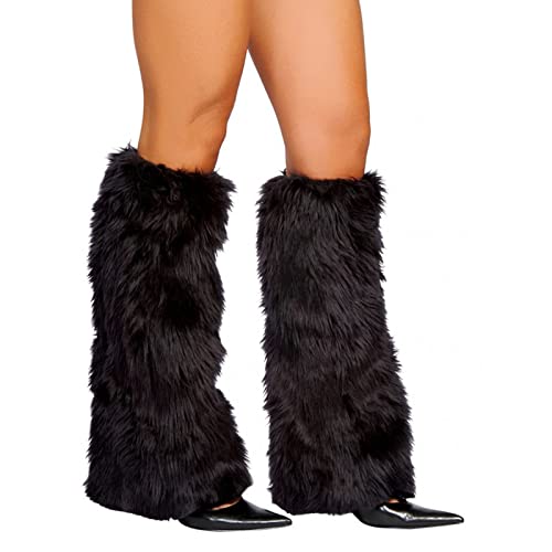 Women's Faux Fur Leg Warmers Y2k Winter Warm Fuzzy Lolita Boot Covers Cuffs 80s Socks Rave Party Accessories2