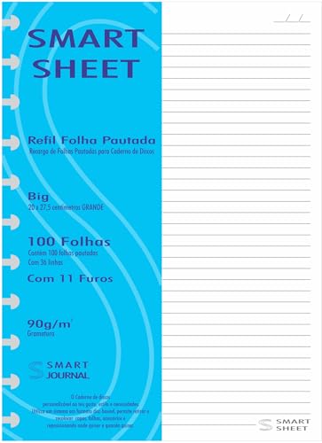 Refil Caderno de Discos 90g 300 Folhas Pautado Grande