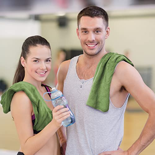 Image of Sassoon Unisex Microfiber Gym Towel in 450 GSM (Set of 2, Green) 40cmX60cm- Fast Drying & Light Weight Ultra Absorbent Sports Towel