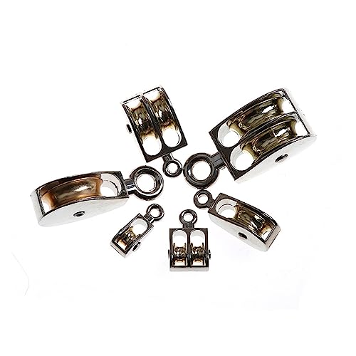 1PCS 36/52/75mm Metal Sheave Zinc Alloy Fixed Pulley Crown Block and Tackle Lifting Wheel Mini Single/Double Pulley for DIY(Single Pulley 36mm)