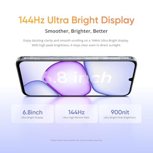 Image of realme C83 5G Smartphone 6GB RAM 128GB ROM 6.8 Inch 144Hz Display 7000mAh Titan Battery Android 16 Dimensity 6300 Processor, IP64 Waterproof Support AI Camera, Dual SIM, GPS, WiFi Purple | 6.8 inch 144Hz Display, 7000mAh Battery, UI 7.0 (Android 16)