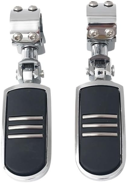 Pedal Foot Rest Motorcycle Clamp Floor Boards Footrest Pedal 1-1/4" Bars Footpegs Mount Accessory Fit For Harley Road King Electra Glide Footrest Edge Slip Pedal Motorcycle Accessories(Silver)