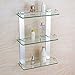 Produktbild AINIYF Badezimmer Regal 7mm Glas klar Regal Platz mit Wand / 7,9~23,6 Zoll, Edelstahl poliert Finished (3 Tiers) (Color : 350mm)