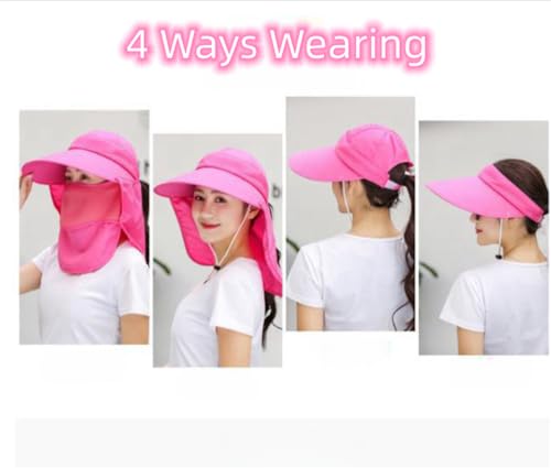 HCBLWY Chapéu de sol feminino dobrável de aba larga chapéus de pesca dobráveis bonés de proteção sol