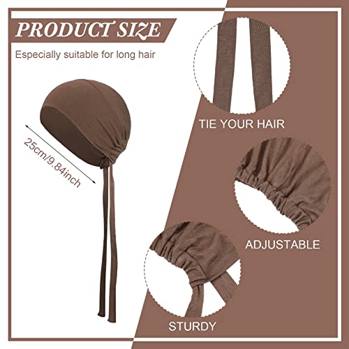4 Pieces Women Under Scarf Hat Hijab Cap Islamic Muslim Under Scarf Turban Beanie Cap (Black, White, Grey, Brown) #TOP1