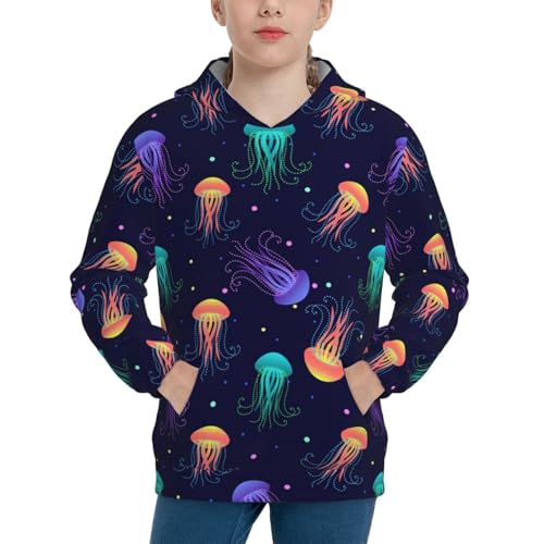 Sea Jellyfish Kid Hoodies Boys Sweatshirts Girls Pullover with Pocket