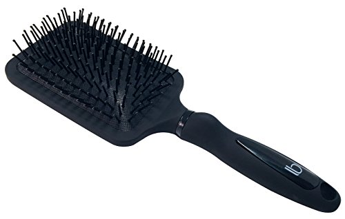 Large Square Paddle Brush by Better Beauty Products, Detangling Brush with Long Ergonomic Handle and Scalp Massage Bristles with Soft Ball Tips, Professional Salon Brush, Black