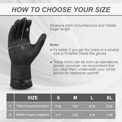 V.Step Heated Gloves For Men Women Rechargeable Hand Warmers Gloves With Touchscreen, Battery Heated Electric Gloves For Motorcycle Work Ski Arthritis Hunting Black M thumb #5