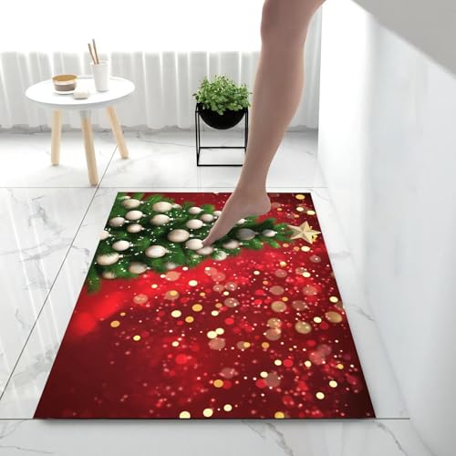 Tapis de sol absorbant antidérapant Noël lavable 90x150