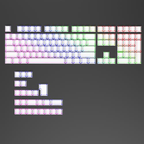 Image of Fogruaden PBT Keycaps Set, Cherry Profile Side Print Keycap for Mechanical Keyboard Keycaps(ZheYing-White)