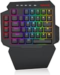 Redragon K758 Wired One-Handed RGB Mechanical Gaming Keyboard, 39 Keys Type-C Professional Gaming Keypad w/Upgraded Hot-Swappable Socket, 4 Onboard Macro Keys & Dedicated Wrist Rest