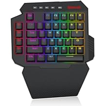 Redragon K758 Wired One-Handed RGB Mechanical Gaming Keyboard, 39 Keys Type-C Professional Gaming Keypad w/Upgraded Hot-Swappable Socket, 4 Onboard Macro Keys & Dedicated Wrist Rest