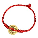 EatingBiting Feng Shui Red String Lucky Coin Charm Bracelet for Protection Good Luck Health Fortune Wealth Bracelet Beads Adjustable Rich Money Symbol for Purse Bag Key chain cellphone
