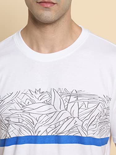 Image of Dennis Lingo - Men's Peach Polycotton Printed Regular Fit T-Shirt