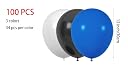 100 Pcs 12 Inch Black White And Royal Blue Latex Balloons Decoration, Birthday Wedding Baby Shower Party Balloons Decoration (Black White Blue) gallery image
