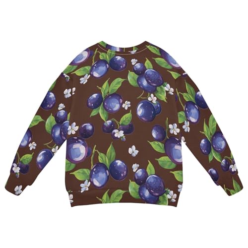 JUNZAN Saskatoon Berry Fruit Brown Kids Girls Sweatshirts Hoodies Fleece Boys Sweat Shirt Party 4T2